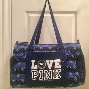 Weekender Quilted Duffle Bag Tote Vintage Love Pink 86 ♡♡♡ *Zipper Broken*